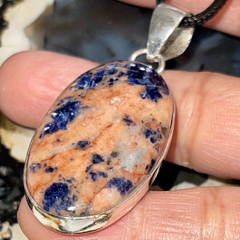 Beautiful Navy Sodalite Pendant 2 1/4”
